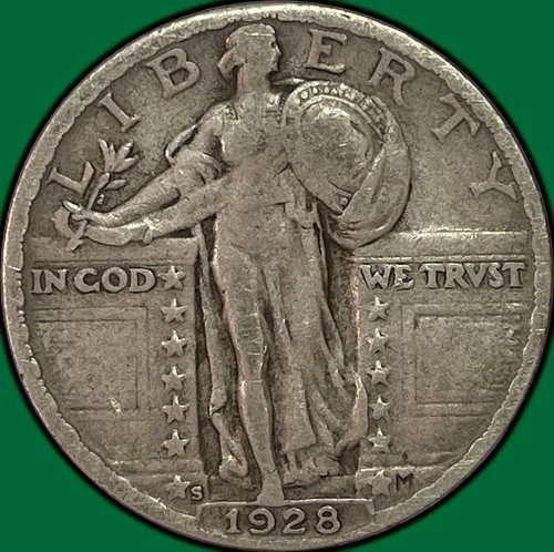 1928-S Standing Liberty Quarter Choice Very Fine VF+/XF Coin #36813