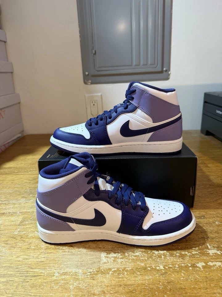 Men's Size 8.5-Nike Air Jordan 1 Mid "Sky J Purple" DQ8426-515 Fast Shipping - Image 2 of 4