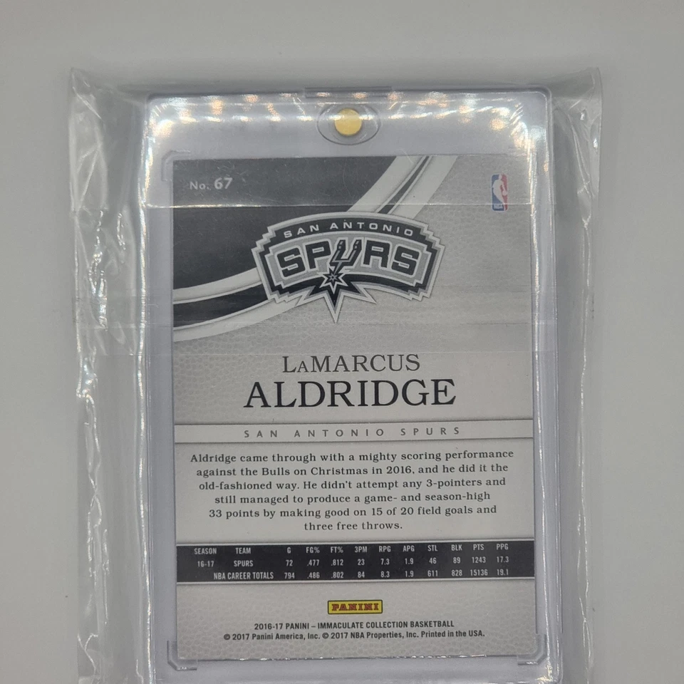 2016-17 Panini Immaculate Collection Lamarcus Aldridge 16/99 - Image 2 of 2