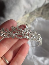 Diadem Silber für Feierlichkeiten, Hochzeiten, Bälle, Gala-Abende