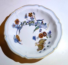 Haviland Limoges Golden Quail Porcelain Trinket Dish 5.5" Floral & Bird Design M