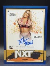 2025 Topps Chrome WWE – Thea Hail Auto – NXT – Blue Refractor #47/150