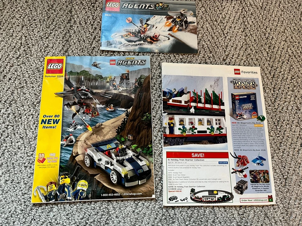 LEGO Agentes 8637 8631 Manual de Instrucciones + Revista y Catálogo Vintage Mission 8 Foto 3 de 4