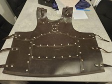 Medieval breastplate Archer leather Body Chest Armour dark Brown LARP Cosplay