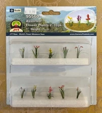 JTT Scenery #95560: O Scale Assorted Flower Plants 2, 10/pk 1" Height