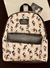 DISNEY - BIOWORLD  Mickey AOP Saffiano   Mini Backpack  NEW