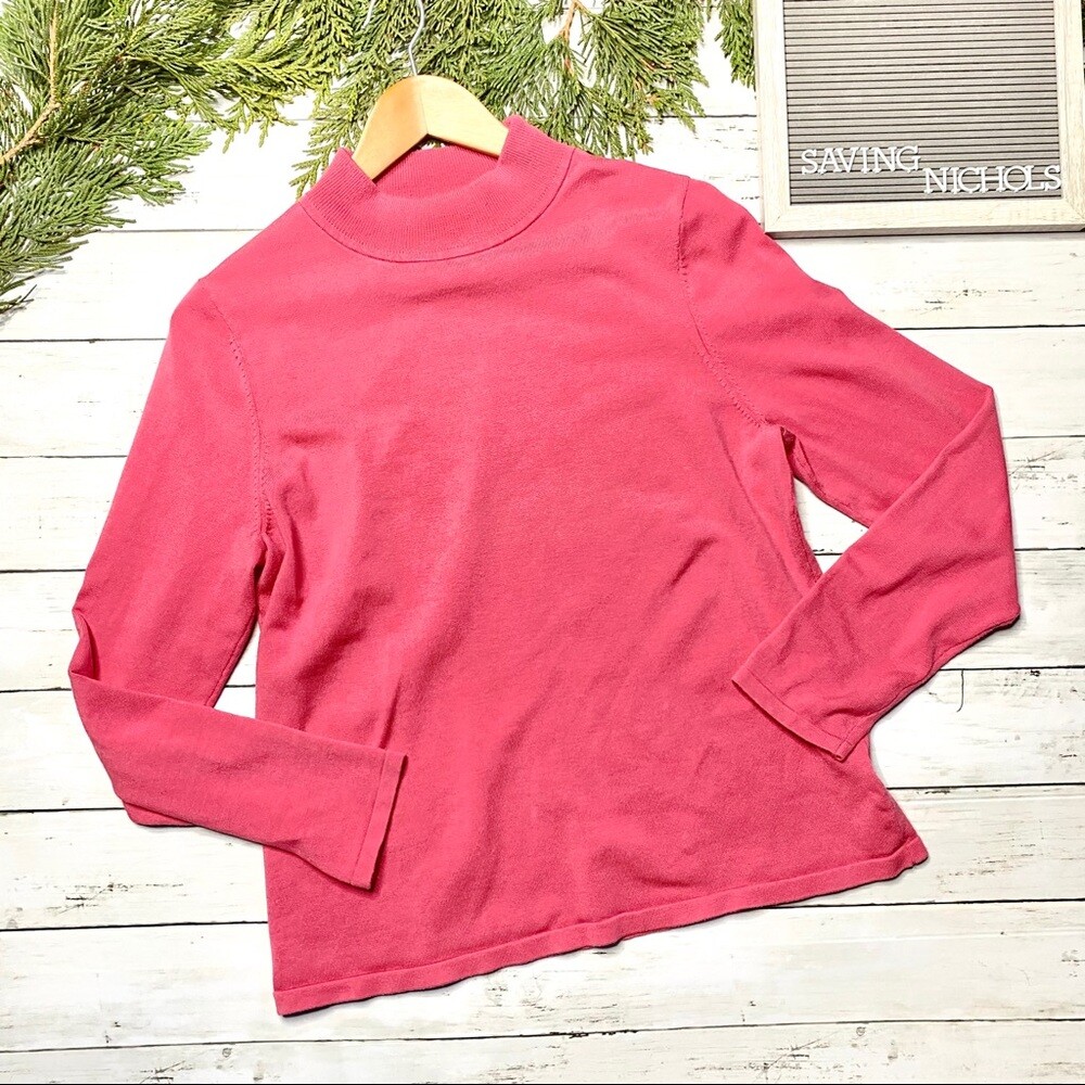 Pendleton Pink Mock Neck Top Large - image 1