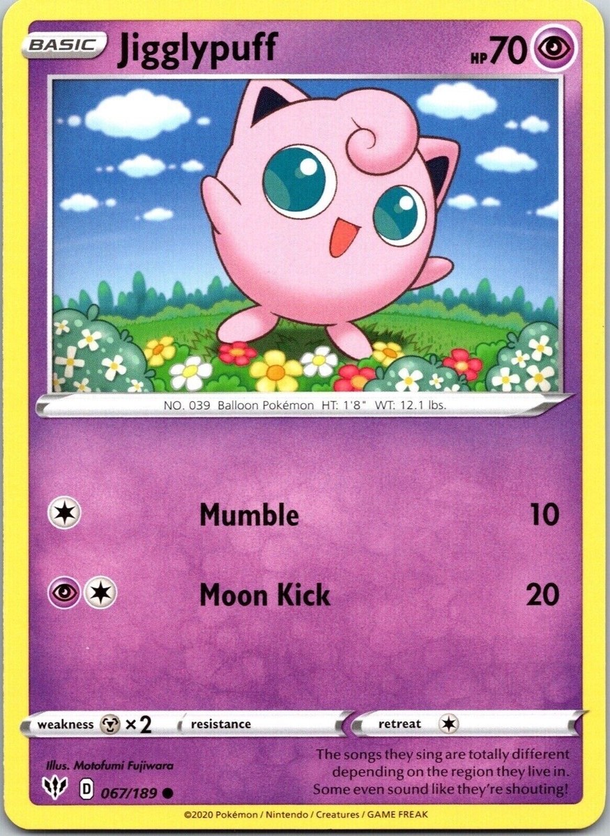 Jigglypuff 067/189 Regular Darkness Ablaze Pokemon Card TCG CCG