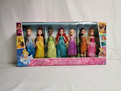 set of 7 disney princess dolls