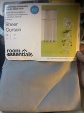 Room Essentials Gray Sheer Voile Lightweight Window Curtain ONE Panel 60" x 63"