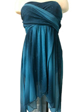 Speechless Blue Strapless Formal Dance Prom Hi-Lo Dress - Size 1 Juniors