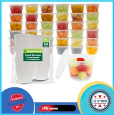 Freshware 50 Set 16oz Food Storage Containers, Leakproof, BPA Free
