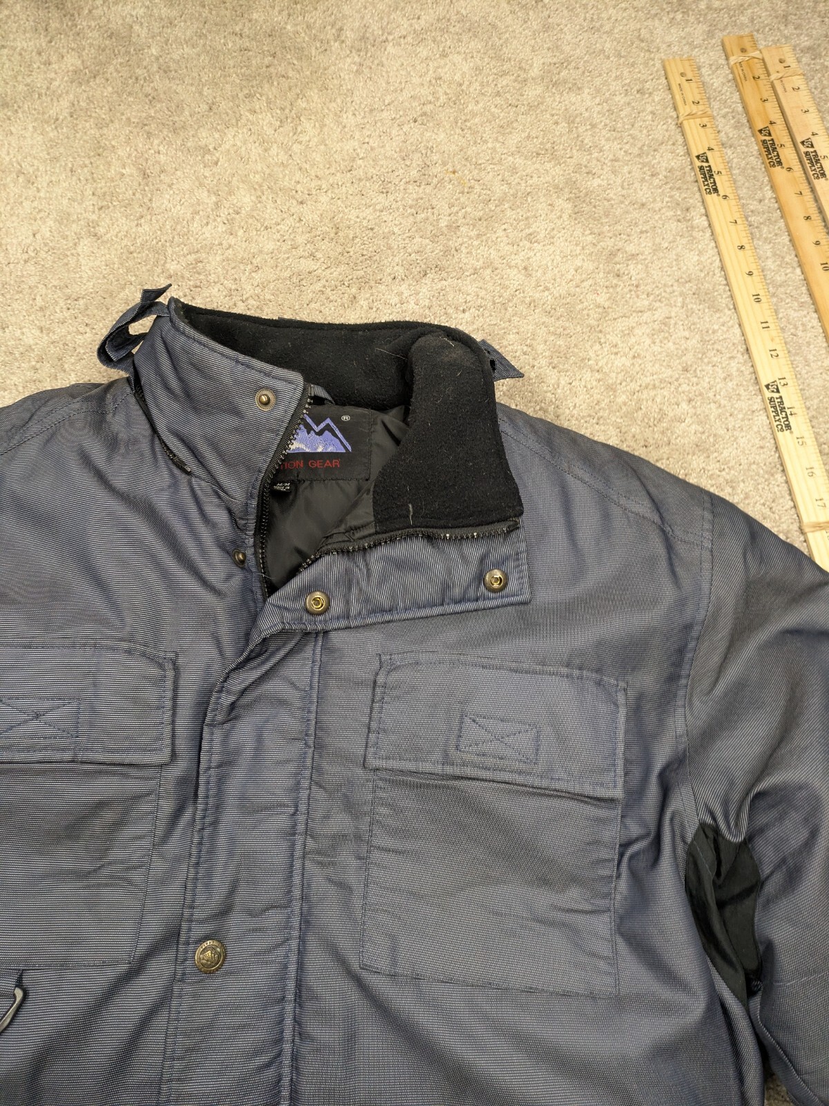 First Down Parka Jacket Mens Medium Gray Goose Do… - image 3