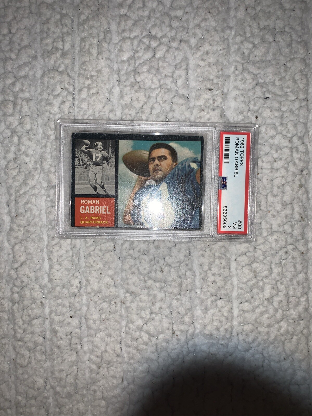 1962 TOPPS FOOTBALL ROMAN GABRIEL ROOKIE # 88 CARD HOF -Psa 3