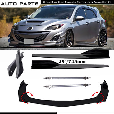 Front Bumper Lip Spoiler Splitter Side Skirt Strut Rod For Mazda 3 Mazdaspeed3
