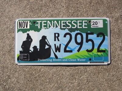 2020 Tennessee Protecting Rivers and Clean Water License Plate RW 2952 ...