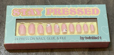 Pegamento y lima Twinkled T Stay Pressed 24 Press On Ghost Nails