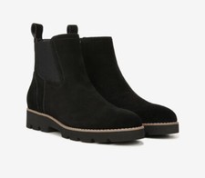 Vionic Womens Brighton Suede Water Repellent Ankle Boots Women  s Black Size 9