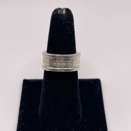 COACH 1941 STERLING SILVER WIDE BAND RING SIZE 7.0 THAILAND