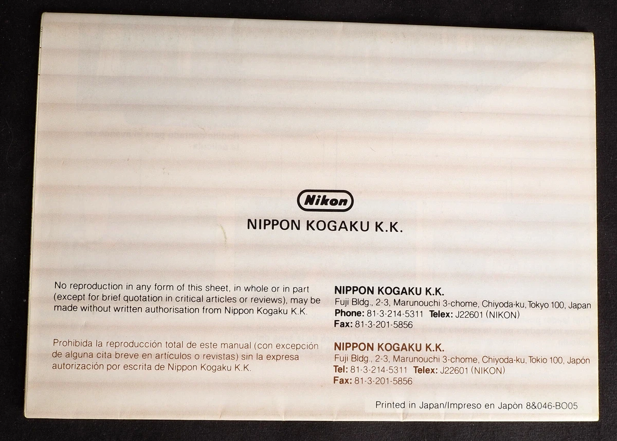 Original Nikon L35 AD2 User Manual - Excellent | eBay