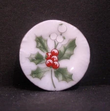 Porcelain  Christmas  Plate ~ Dollhouse Miniature ~ 1:12 scale ~ Accessories
