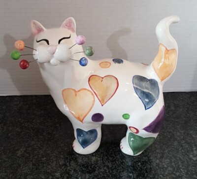 2002 ANNACO BY AMY LACOMBE SIGNED WHIMSICLAY CERAMIC CAT WITH