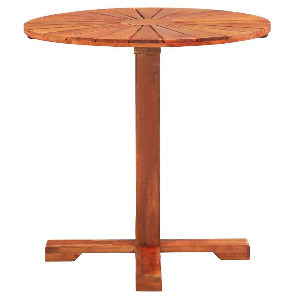 Madera Maciza Acacia Mesa de Pedestal Redonda Mueble Salón Comedor vidaXL - Imagen 3 de 4