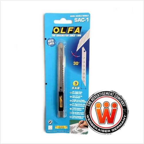 Olfa® SAC-1 Cutter-Messer 9mm 30° Klinge mit Autolock für Autofolie Carwrapping - Bild 1 von 2