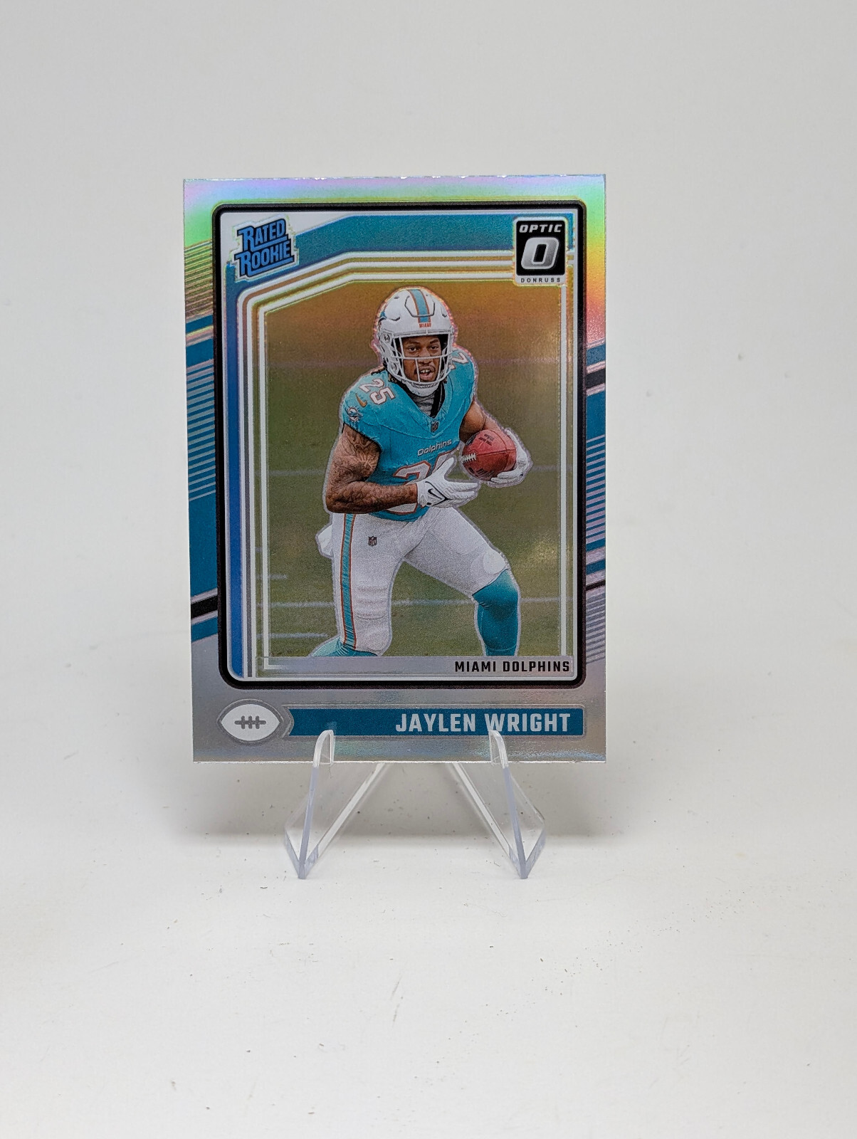 2024 Donruss Optic #249 Jaylen Wright Rated Rookie - Holo Prizm