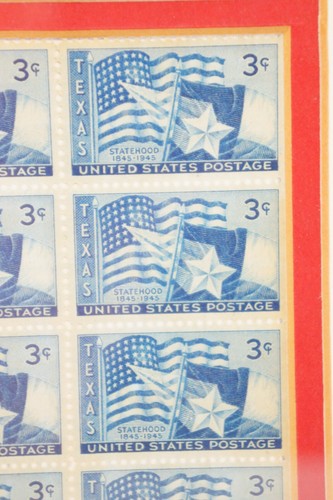 Framed USA 3 Cent Stamps Texas Statehood 1845 - 1945 - Picture 3 of 11