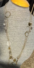 ADDITIONS BY CHICO'S NECKLACEMULTI-STRAND HAMMERED METAL SILVER GOLD -NWT $32.95