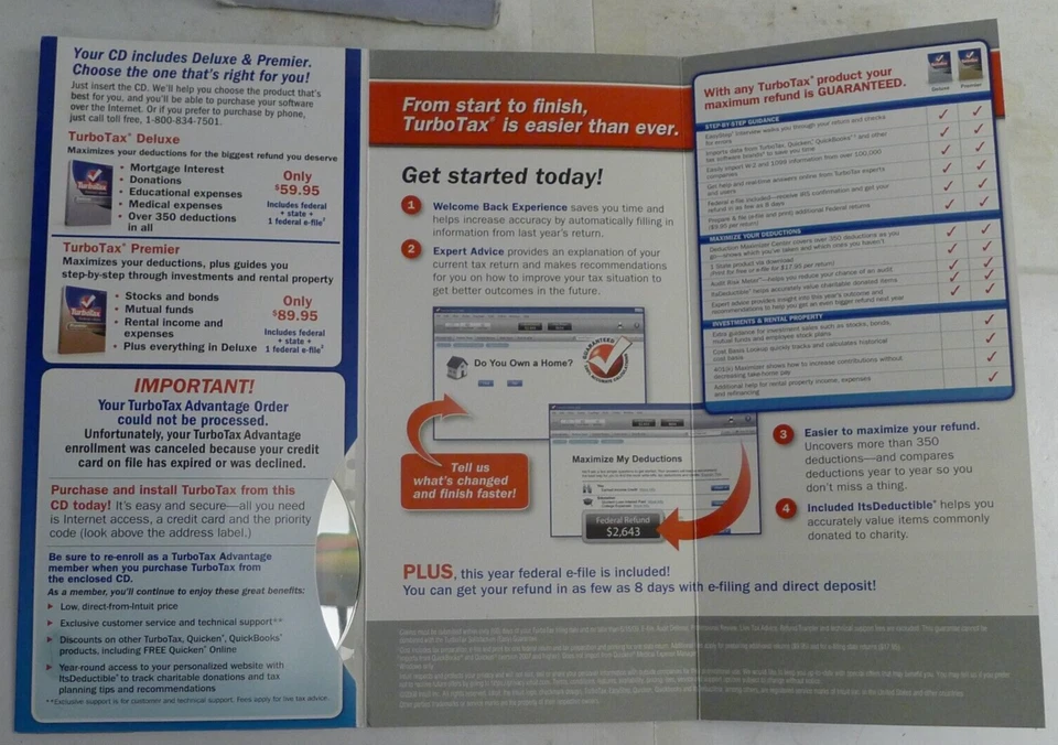 TurboTax 2008 Deluxe or Premier CD - FOR Collecting Purposes ONLY - Image 2 of 4