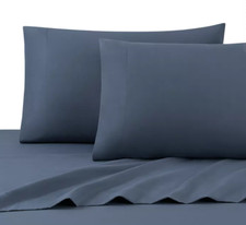 UGG Laurel 3-Pc TWIN Sheet Set Ocean Blue Breathable Soft and Cozy - Orig 80