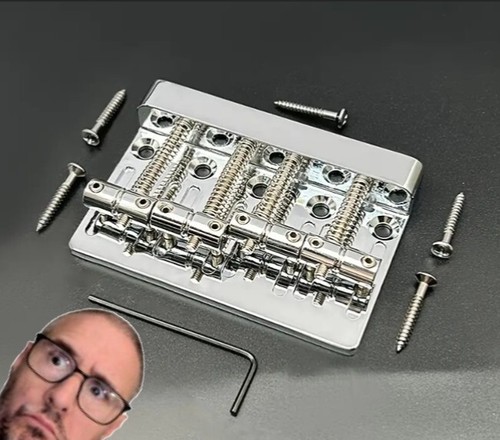 HiMass Typ 4 Saiten Bass Brücke Montage mit Messingsätteln - Chrom P-Bass Win