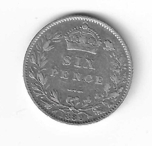 Victoria Silver Jubilee Head 6d Sixpence 1889 GB British Victorian Coin - Picture 2 of 2