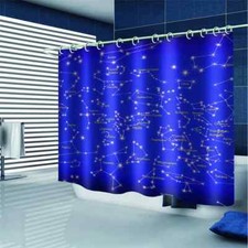 Stars On The Blue Cloth 3D Shower Curtain Waterproof Fabric Bathroom Decoration