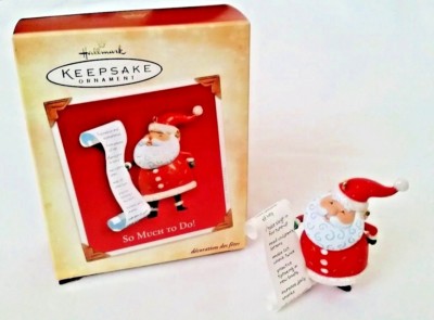 Santa Hallmark Christmas Ornament 2004 Keepsake So Much To Do Long List 