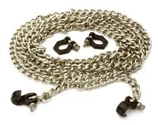 Realistic 1/10 Size Drag Chain & Tow Hooks w/ Bow Shackle for Off-Road Crawler