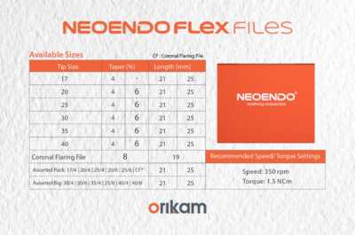 Orikam NeoEndo Flex Endodontic Rotary Files for Root Canal Treatment (Free Ship)