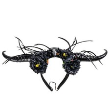 Fairy Horn Headband with Bird Skull and Flower Design for Women s Costumes