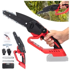 6in Cordless Mini Chainsaw Electric Handheld Chain Saw Battery Power Wood Cutter