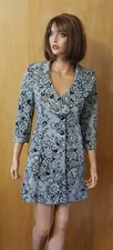 WOMENS NYGARD BLACK/WHITE PAISLEY TUNIC JACKET DRESS  8
