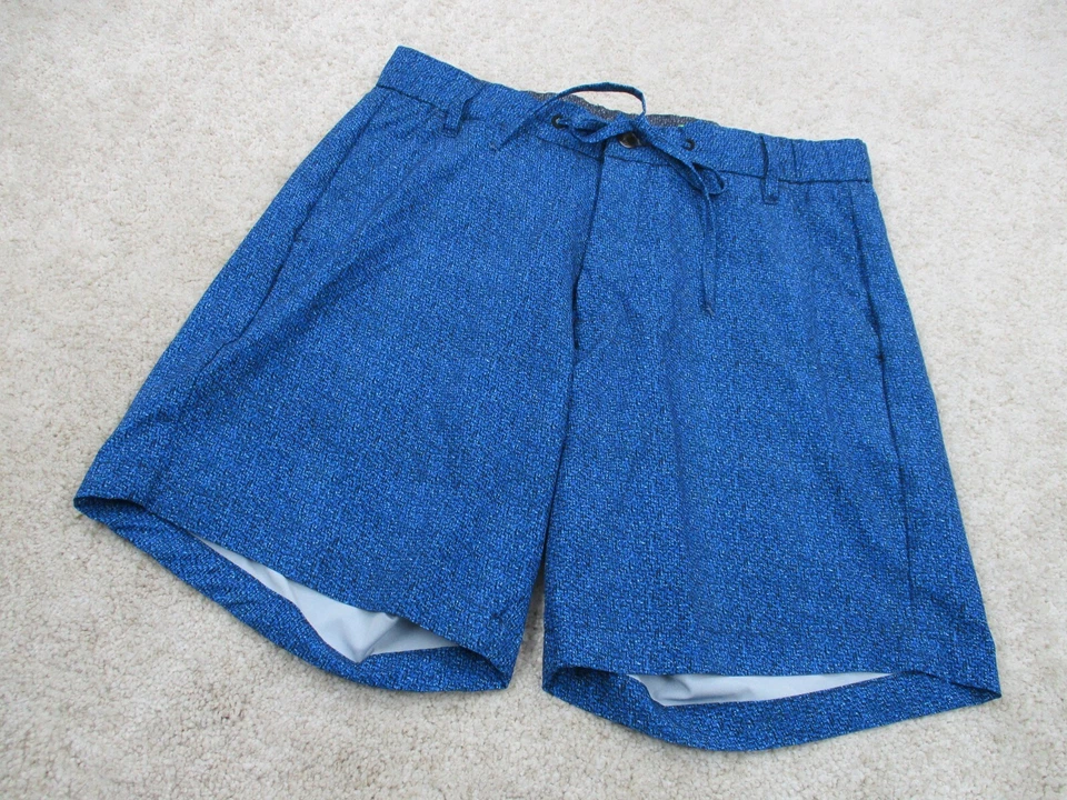 Pantalones Cortos Robert Graham Hombres 32 Azul Rendimiento Calce Clásico Preppy Chino Golf 32x8 Foto 2 de 4