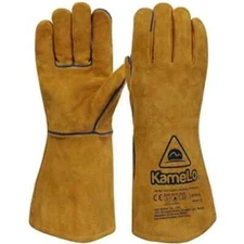 Kamelo 915-L Animal Handling Leather Gloves Bite Proof Dog Cat Bird Protection