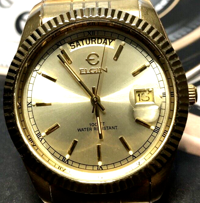 Vintage Stainless Steel Quartz Men's Watch Elgin FC400B Vintage Stainless Steel Quartz Men's Watch Elgin FC400B