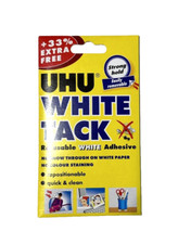 UHU White Tack, 33% Extra Free, Reusable White Adhesive Sticky Tac, 66.5g Pack