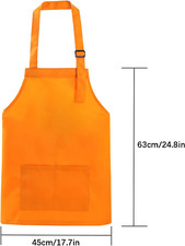 XIEJINJIA 4/12/24 grembiuli per bambini impermeabili regolabili con 2 tasche, per ragazzi e ragazze, scuola, cucina, cucina, cottura, pittura, artigianato, Bianco, L