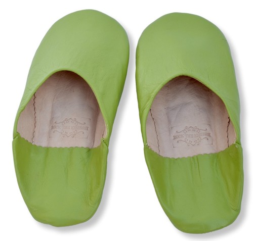 MOROCCAN LEATHER BABOUCHE SLIPPERS SHEEPSKIN SLIDES MULES WOMENS **HANDMADE** - Picture 115 of 205
