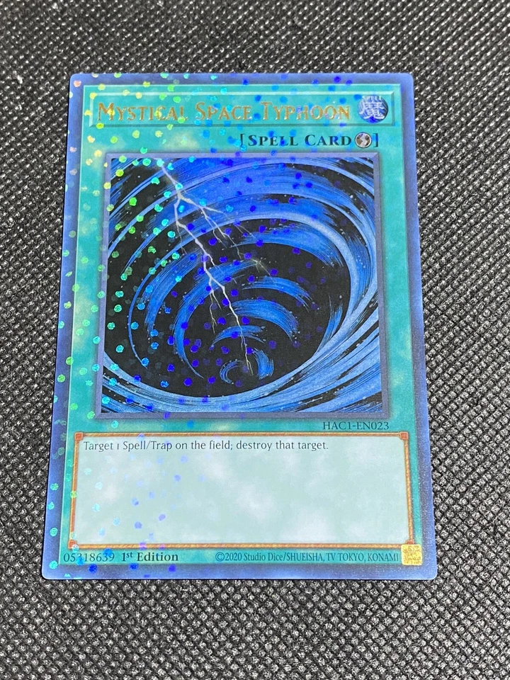 YuGiOh! - Mystical Space Typhoon HAC1-EN023 Duel Terminal Ultra Rare 1st Ed NM - Image 2 of 3