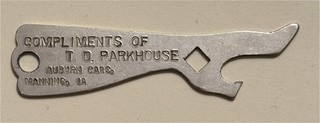 1910s T D Parkhouse Auburn Cars Manning Iowa Lady's Leg Bottle Opener A 35